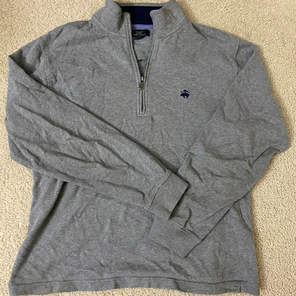 super cute brooks brothers grey zip up